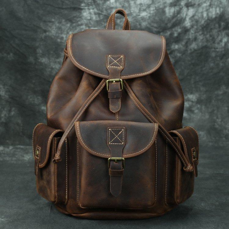 実物写真 レザー レザー 本革 ビジネスリュック メンズバッグ レザー Yo A 132 メンズファッション