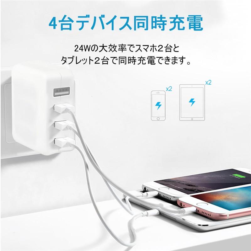 Apple iPhone 4 ブラック 充電器付き iPhone17シリーズ対応【ケーブル付き】急速充電器 iPhoneAir/16/15/14