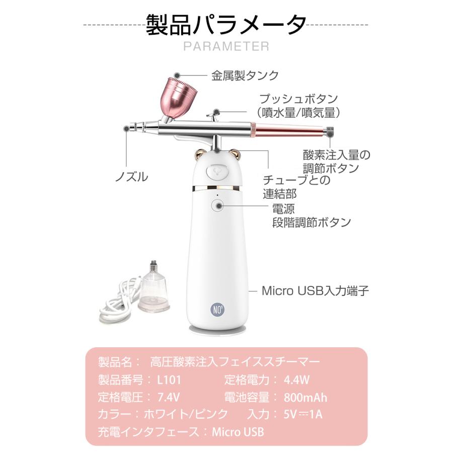 フェイススチーマー 水酸素注入噴霧器 美顔器 保湿 潤い 吸収促進 奥