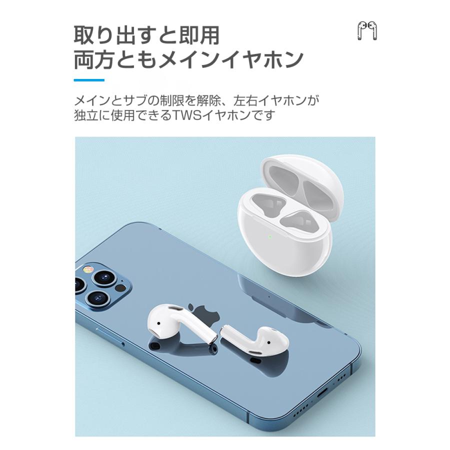 完全ワイヤレスイヤホン TWS Bluetooth 5.2 片耳両耳モード 左右分離型