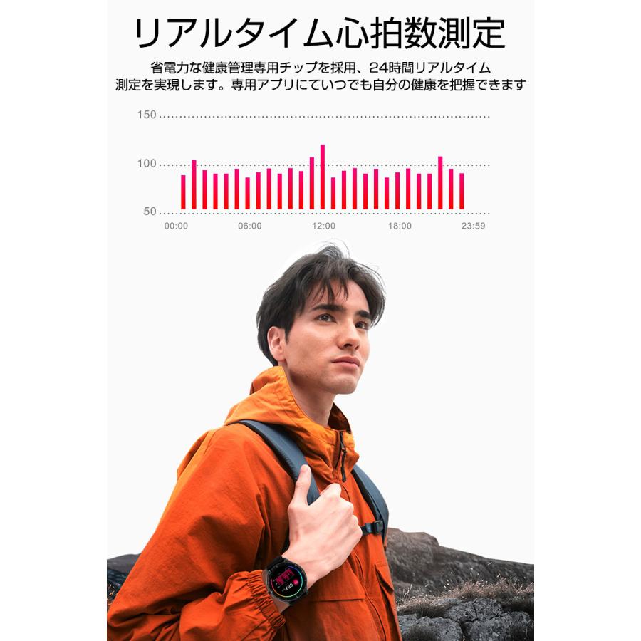 スマートウォッチ IP68防水 血中酸素測定 温度測定機能 腕時計 活動量計 歩数計 DIY文字盤 天気表示 音楽制御 血圧測定 長時間待機｜slub-shop｜14