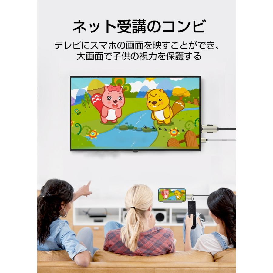 HDMIミラーリングケーブル ストリーミング端末 Micro/Type-C/Lightningコネクター付き HD画質 画音同期 おうち時間 遠隔授業【PL保険加入済み製品・安心】 |  | 13