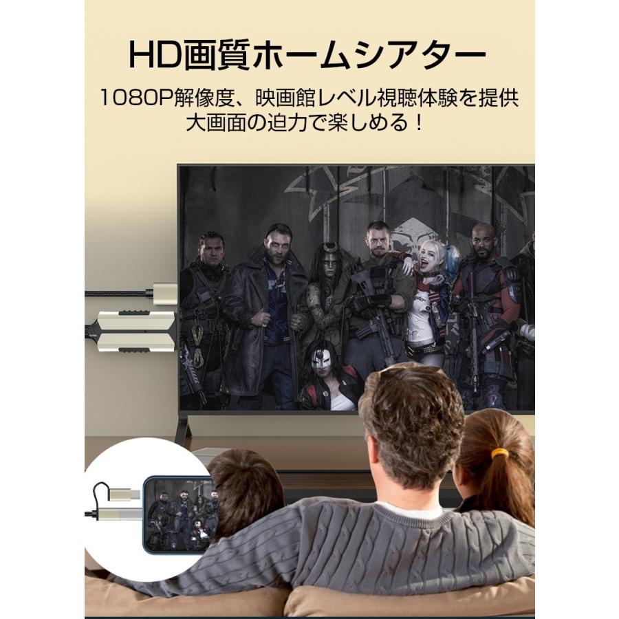 HDMIミラーリングケーブル ストリーミング端末 Micro/Type-C/Lightningコネクター付き HD画質 画音同期 おうち時間 遠隔授業【PL保険加入済み製品・安心】 |  | 09