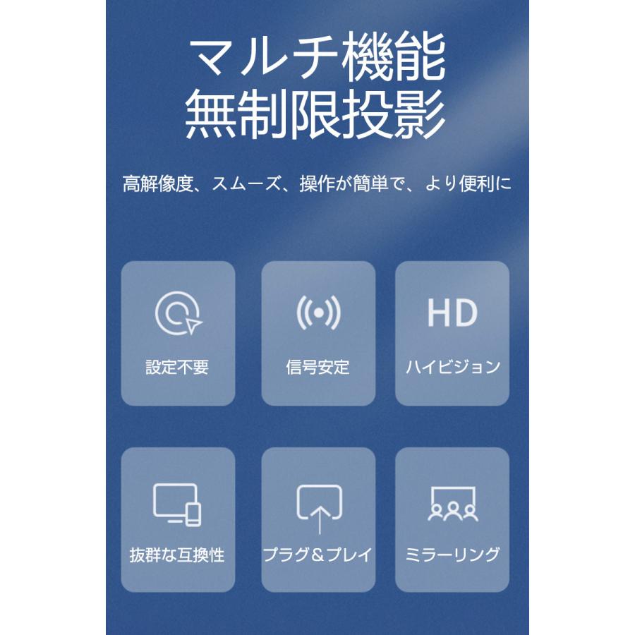 HDMIミラーリング 無線 1080P スマホをテレビに映す 2.4Ghz高速伝送 在宅 遅延ゼロ IOS Android windows 対応 HD高画質 操作簡単 携帯便利｜slub-shop｜09