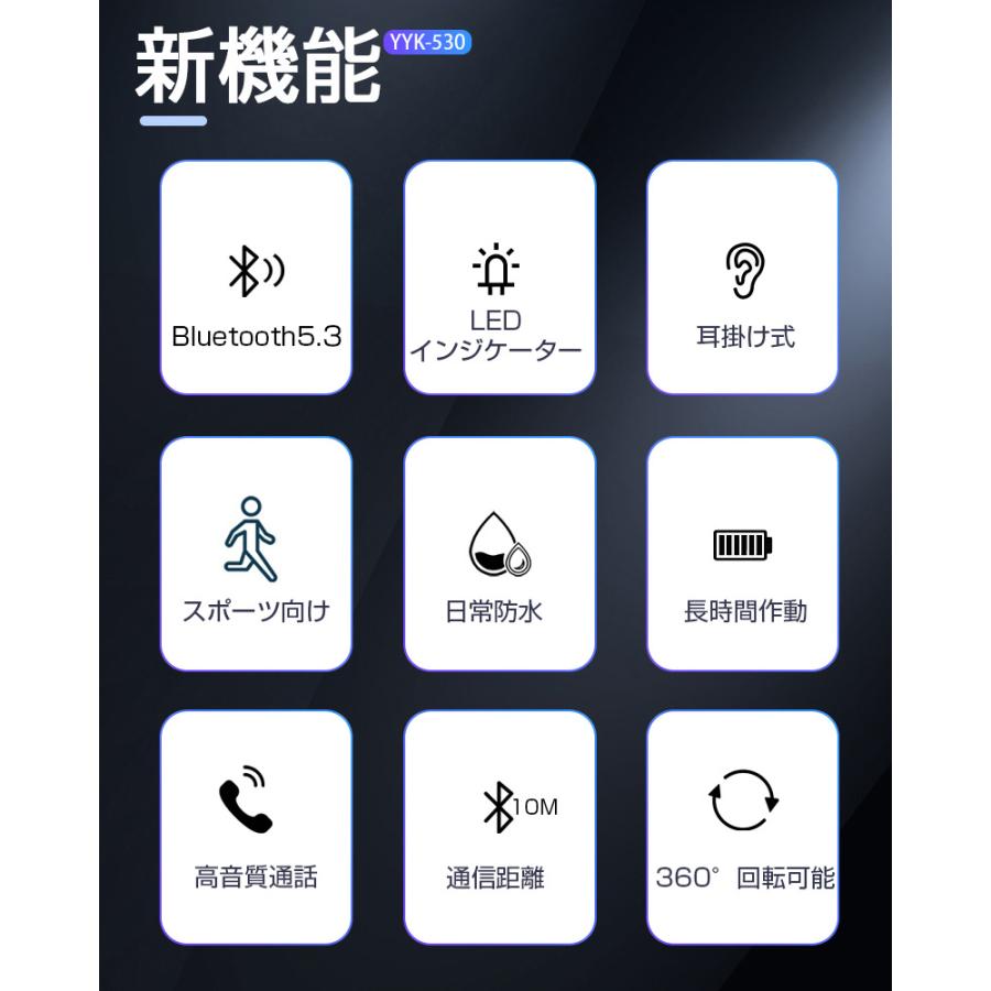 ワイヤレスイヤホン 人間工学設計 快適装着 Bluetooth5.3 マイク内蔵 幅広い互換性(iPhone & Android)  120mAh大容量バッテリー搭載 日本語取扱説明書付き｜slub-shop｜04