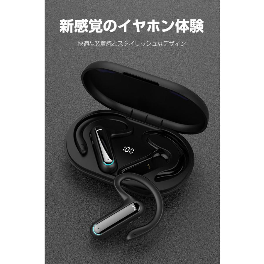 骨伝導イヤホン Bluetooth5.2 完全ワイヤレヘッドセット TWS 耳掛け式