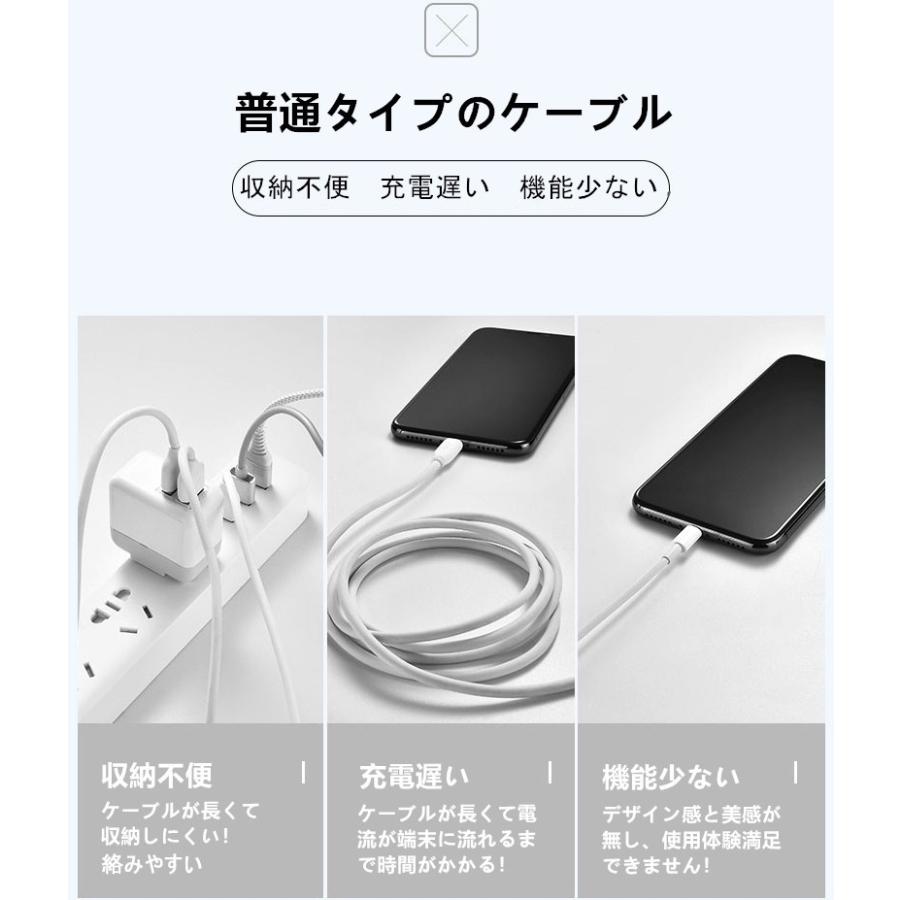 USBケーブル iPhone15 ケーブル USB Type-C 充電器 超小型 ストラップ式 急速充電 データ転送ケーブル 合金ケーブル iPhone用 Android用 長さ0.18m｜slub-shop｜11