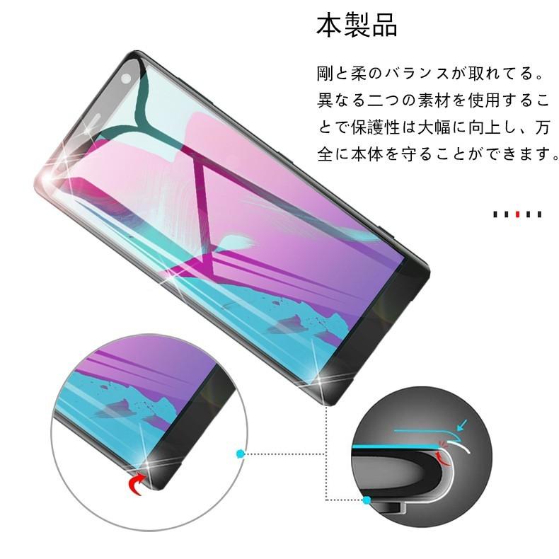 Xperia XZ2 Premium  強化ガラス全面保護フィルム docomo SO-04K 液晶画面保護シート XZ2 Premium 曲面 ガラス保護シール au SOV38 ソフトフレームフィルム｜slub-shop｜03