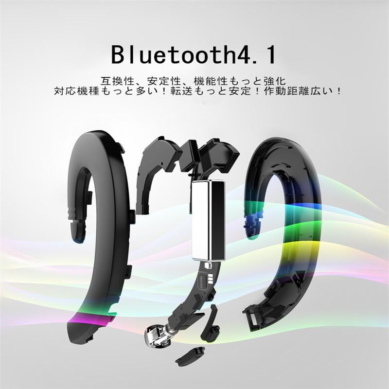 Bluetooth 4.1 ワイヤレスイヤホン ヘッドセット 片耳 高音質 耳掛け型 ブルートゥースイヤホン スポーツ 日本語音声通知通話可 マイク内蔵 iPhone＆Android対応｜slub-shop｜06