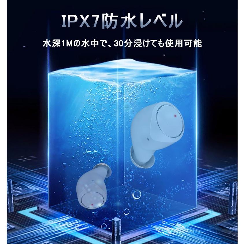 ワイヤレスイヤホン Bluetooth 5.0 日本語音声通知 Hi-Fi高音質 ワイヤレスヘッドセット ステレオサウンド IPX7防水 両耳 左右分離型 3500mAh大容量｜slub-shop｜08