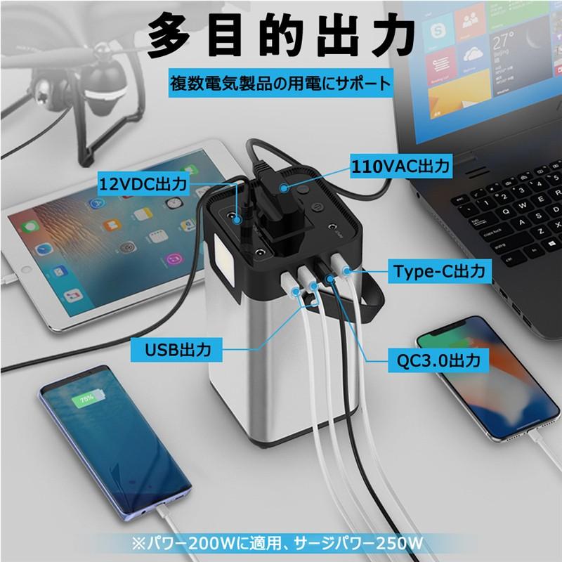 ポータブル電源 大容量60000mAh/222Wh ハンドル付き 防災電源 iPhone17