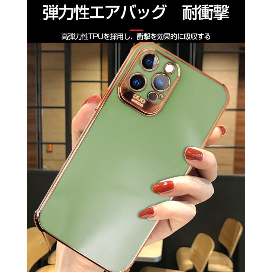 iPhone12ケース iPhone12/12mini/12Pro/12ProMax ソフトケース 軽量 薄型 耐摩擦 衝撃吸収 スマホ保護 カラーフレーム 金属感 ストラップホール付き｜slub-shop｜13