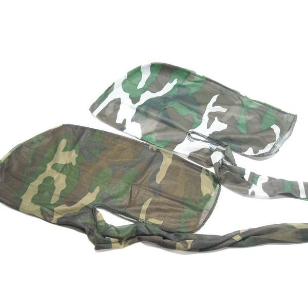 NO BRAND【全2色☆迷彩2パターン☆オーナー愛用】ARMY Du-Rag【ウッド