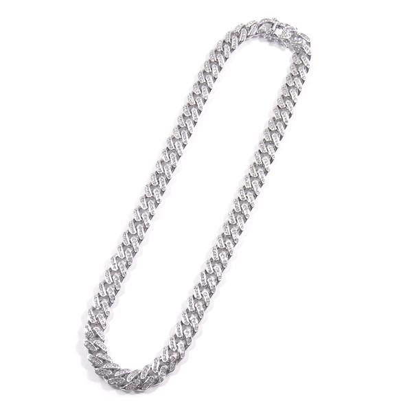 銀メッキ【幅12mm☆ショートタイプ☆びっちりジルコニアを埋め込み 