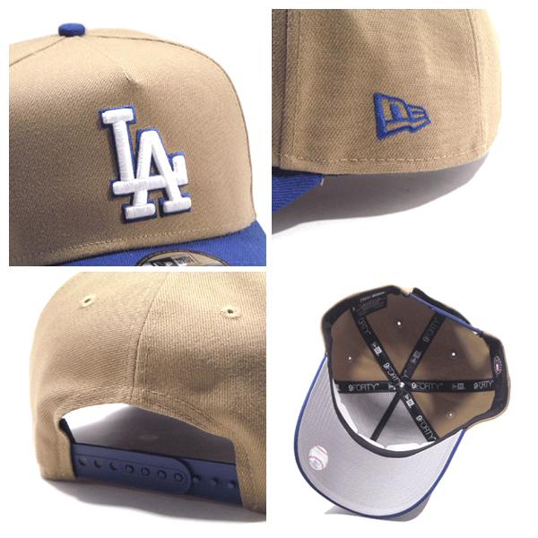 NEW ERA【9FORTY★D-Frame★スナップバック★フリーサイズ】MLB LOS ANGELES DODGERS ベースボールキャップ【サンドカーキ/ブルー】新品 ニューエラ キャップ｜slyder｜03