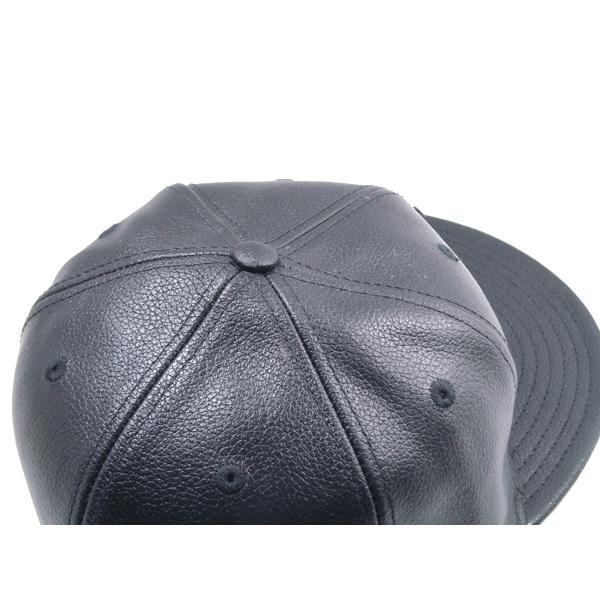 NEW ERA【訳あり★7 1/4★本革★シボレザー★デッドストック★59FIFTY】MLB NEW YORK YANKEES レザー ベースボールキャップ【ブラック 黒黒】新品 ニューエラ｜slyder｜04