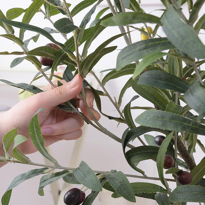 フェイクグリーン オリーブ 大型 人工観葉植物 造花 おしゃれ 鉢植え 大きい インテリア 玄関 風水 ASの画像