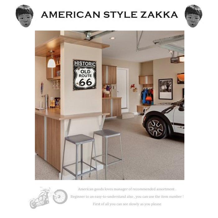 アメリカン レトロ ROUTE66 ノスタルジックメタルサイン おしゃれ看板