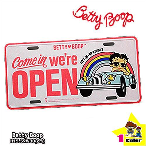 BETTY BOOP（ベティ ブープ） サインプレート 壁飾り ベティー OPEN 車