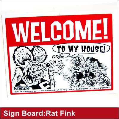 サインボード 看板 Rat Fink ラットフィンク おしゃれ ウェルカムサインボー WELCOME メッセージプレート :ha75635welcome:smack-zakka - 通販