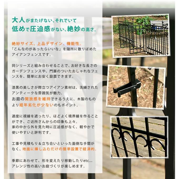 アイアンゲート 埋め込み式 おしゃれ 外構 庭 柵 ガーデンフェンス DIY
