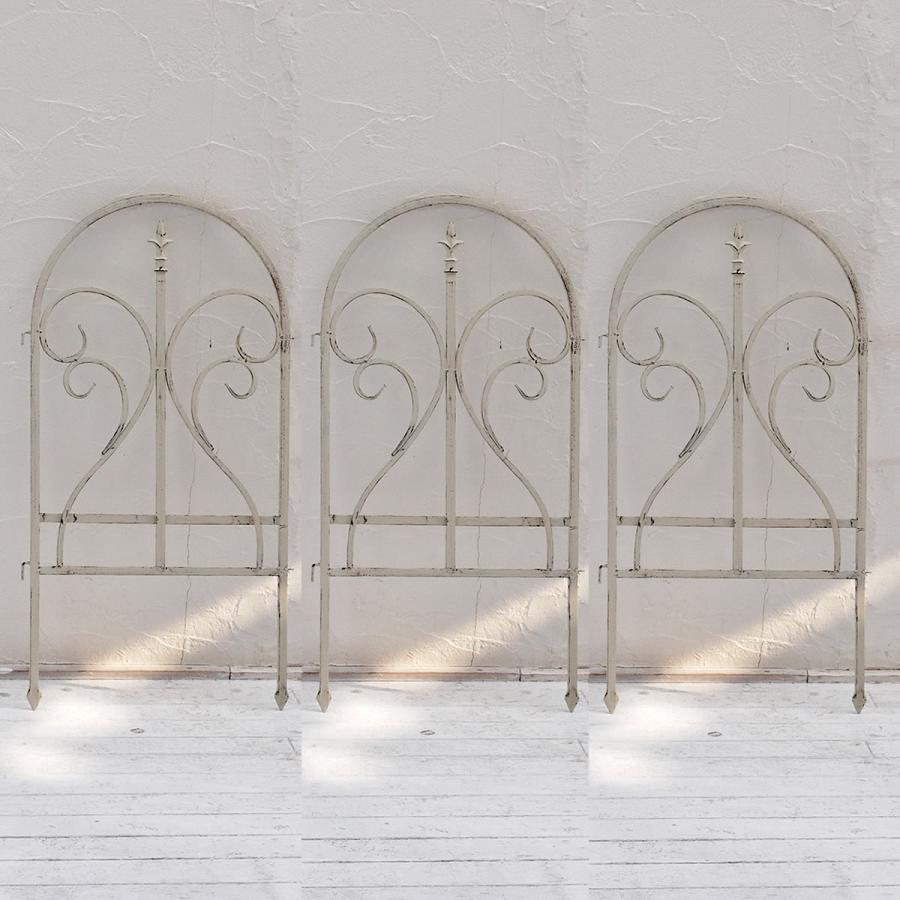 フェンス 3枚組 アイアンフェンス 花壇フェンス 柵 園芸 ガーデン