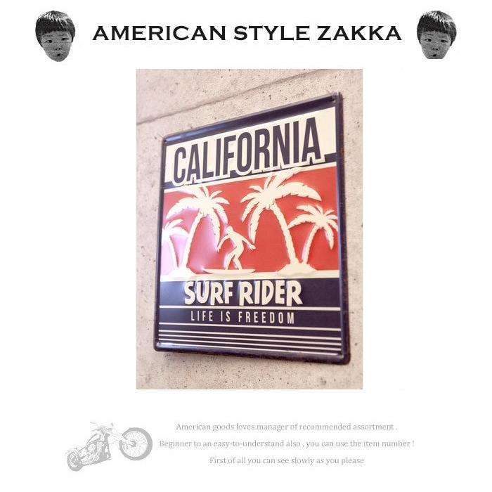 ブリキ看板 西海岸 California Surf Rider おしゃれ ハワイアン雑貨 ティンサイン レリーフ Mp Smack Zakka 通販 Yahoo ショッピング