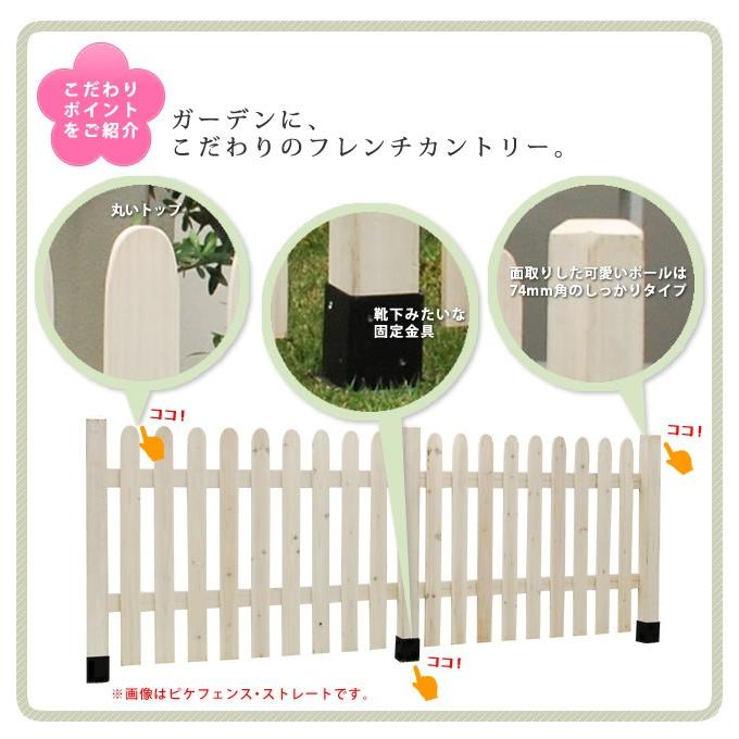 木製 ガーデンフェンス  連結セット（  Ｕ型 土中用 フェンス 1組 ） おしゃれ 北欧 外構｜smack-zakka｜06