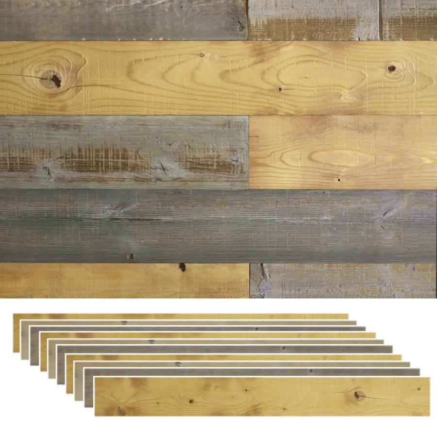 足場板 壁パネル 内装 ウッドパネル 10枚組（約1.5m2）木製 パネル材 おしゃれ diy パイン 壁に貼れる｜smack-zakka｜02