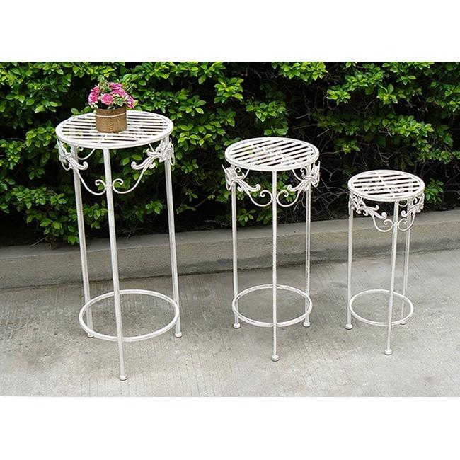 フラワースタンド 3点セット アイアン 花台 ホワイト おしゃれ 北欧風