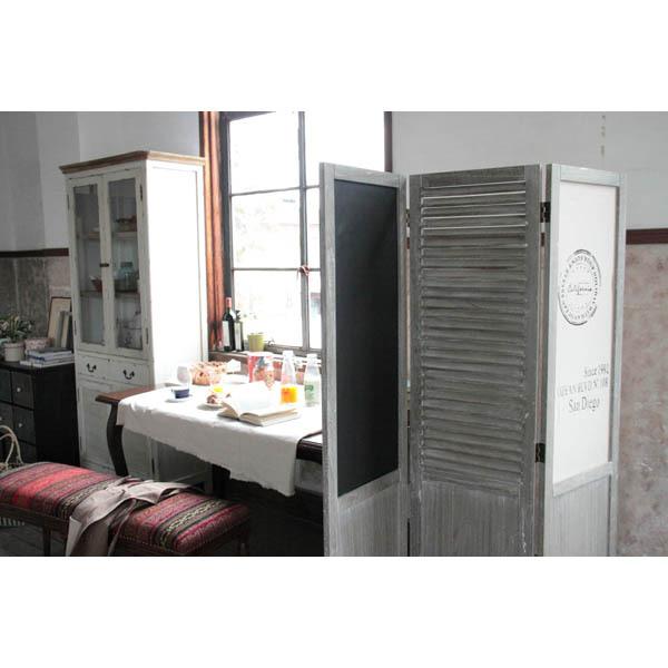 パーテーション 木製 北欧 黒板付き 間仕切り スクリーン 3連 衝立