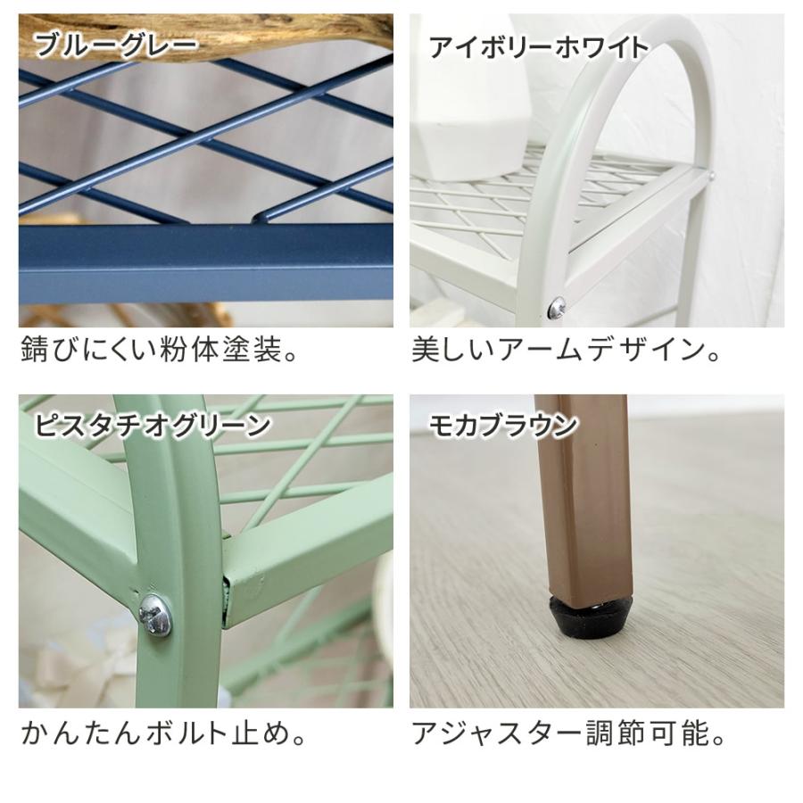 スチールラック 3段 アイアンメッシュ おしゃれ 収納棚 オープンラック