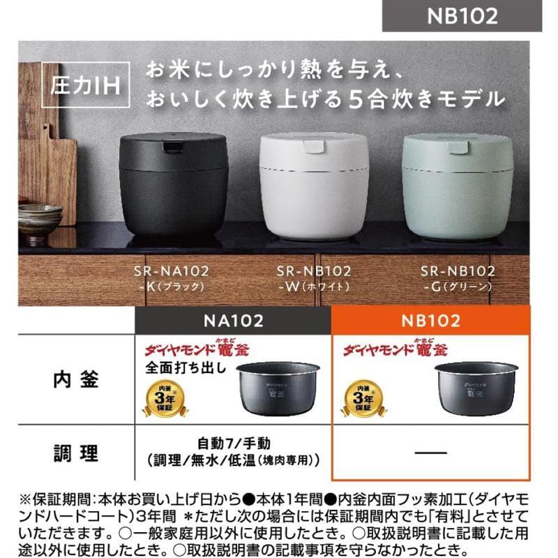 炊飯器 5合炊き 5.5合 パナソニック 圧力IHジャー SR-NB102-W｜smafy｜13