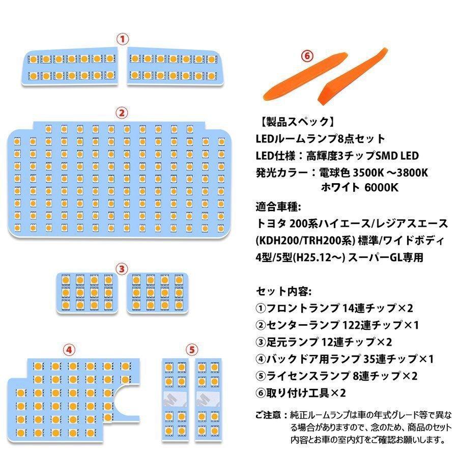 ハイエース 200系 レジアスエース 200系 4型 5型 6型 7型 スーパーGL用 led ルームランプ 自動車用ルームランプ LEDバルブ 室内灯 専用設計 カスタム 1年保証｜smagenshop｜15