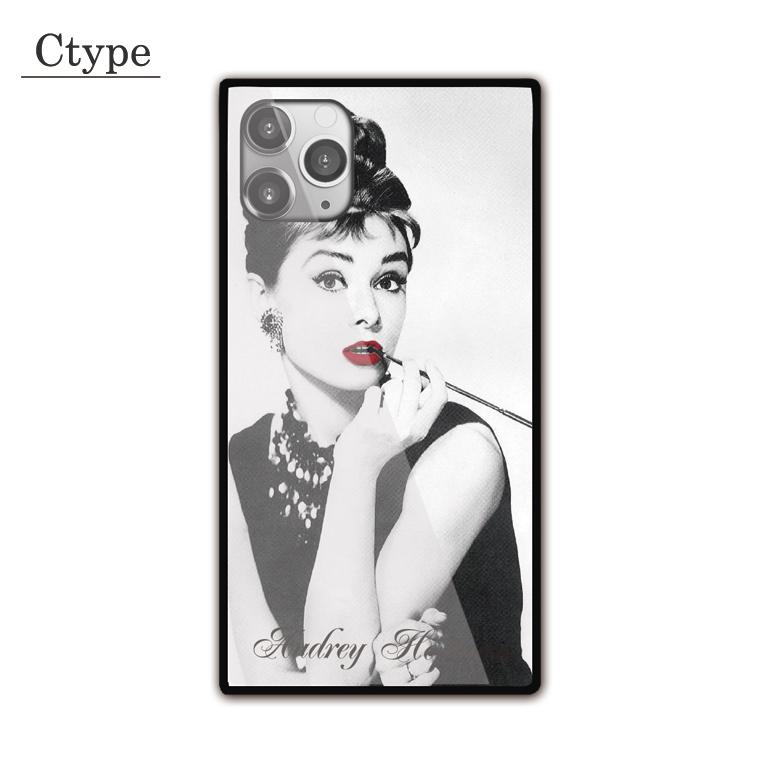 ガラスケース TPU 強化ガラス SQUARE iPhone15 アイフォン15 Pro Audrey Hepburn オードリーヘプバーン オシャレ 可愛い トレンド 女優｜smaho24｜04