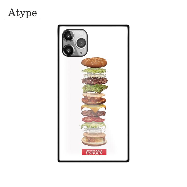 ガラスケース TPU 強化ガラス SQUARE iPhone15 アイフォン15 Pro lemon haze burger ハンバーガー ジャンクフード マリファナ ガンジャ｜smaho24｜02