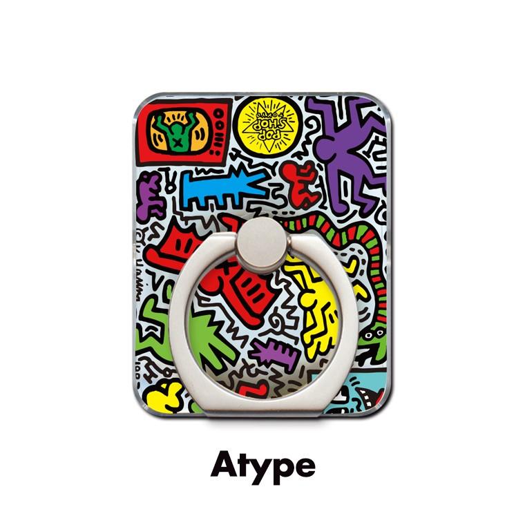 正規品販売！スマホリング 全機種対応 iPhone キースヘリング 落下防止