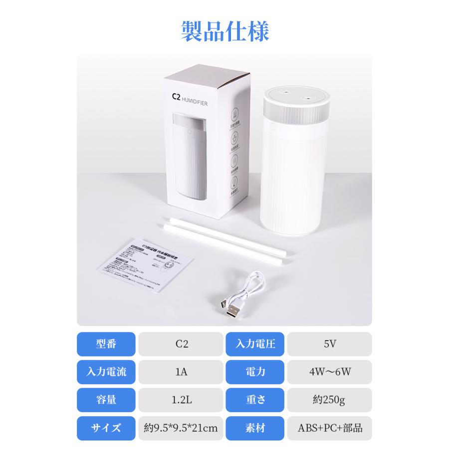 2,980円→2,080円6時間特売】加湿器 卓上 二重除菌 1.2L 大容量 ダブル