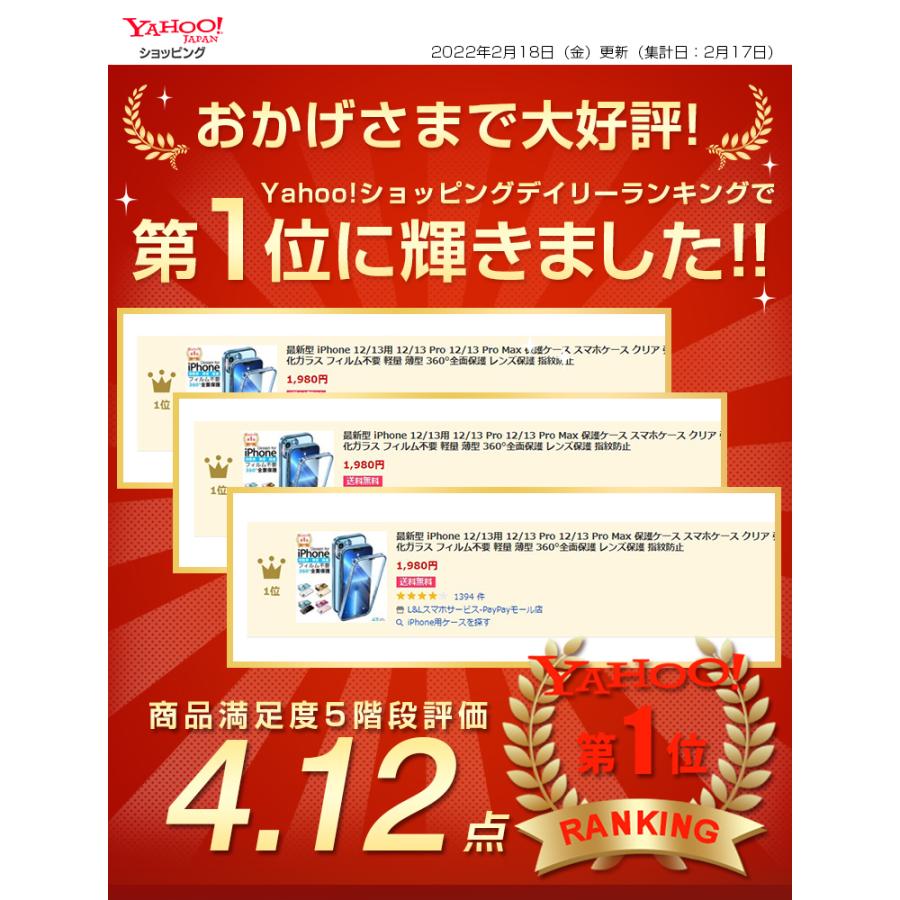 最新型 Iphone 13用 13 Pro 13 Pro Max 保護ケース スマホケース クリア 強化ガラス フィルム不要 軽量 薄型 360 全面保護 レンズ保護 指紋防止 L Lスマホサービス Paypayモール店 通販 Paypayモール