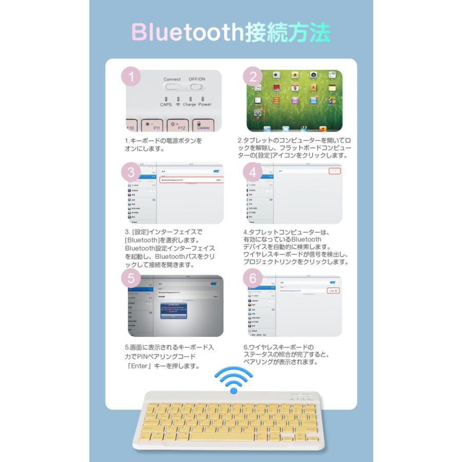 iPad Air 第5世代 iPad mini 6 キーボード Bluetooth iPad Air 4 無線 キーボード iPad Pro 10.2/10.5/10.9/11インチ 小型 薄型 軽量 手持ち便利｜smahoservic｜15