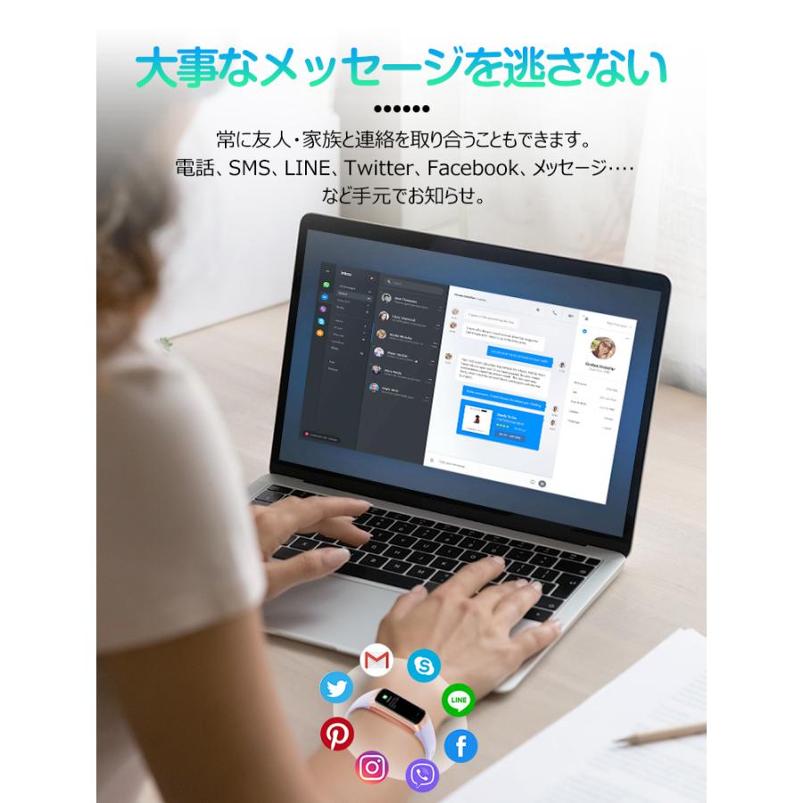 スマートウォッチ スマホウォッチ 腕時計 血中酸素測定 スマート時計 男女兼用 体表面温度 生理周期管理 24時間健康管理 1.1インチ 心拍数 着信通知 IP67防水｜smahoservic｜19