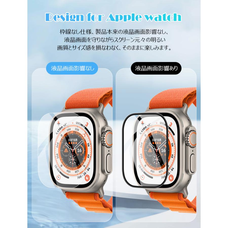 Apple Watch Ultra ガラスフィルム 保護フィルム 強化ガラス 硬度9H 衝撃吸収 高透過率 指紋防止 防水 自動吸着 気泡防止 Apple Watch Ultra フィルム | L&Lスマホサービス | 09