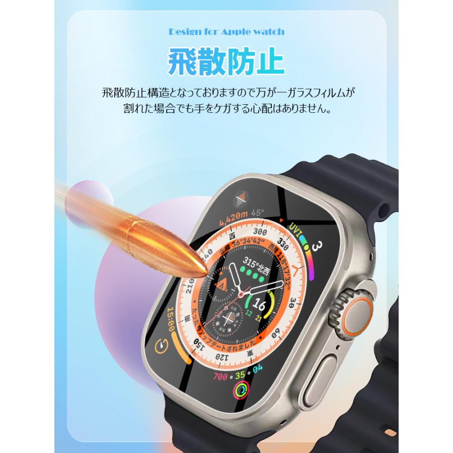 Apple Watch Ultra ガラスフィルム 保護フィルム 強化ガラス 硬度9H 衝撃吸収 高透過率 指紋防止 防水 自動吸着 気泡防止 Apple Watch Ultra フィルム | L&Lスマホサービス | 08