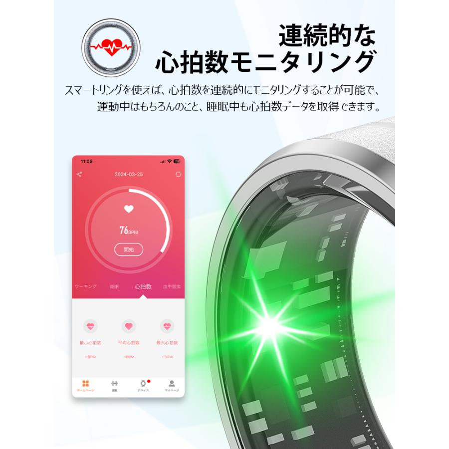 最安値挑戦 スマート指輪 スマートリング 健康管理 活動量計 心拍数