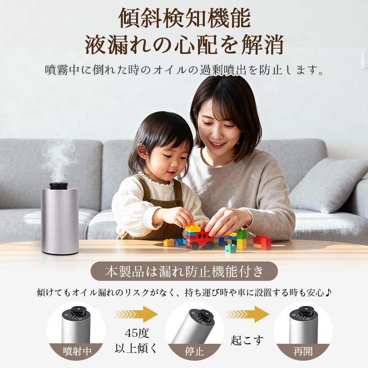 2026年 アロマディフューザー 水なし コードレス 3段階 タイマー機能