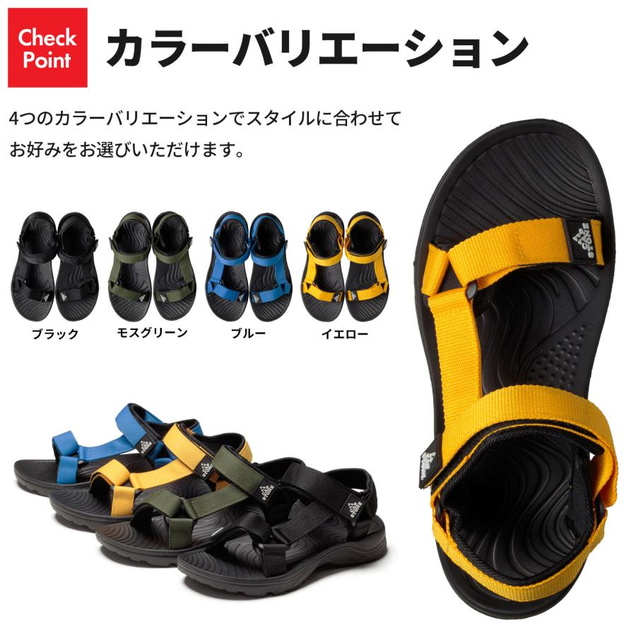 CAP STONE スポーツサンダル メンズ サンダル 歩きやすい 軽い 軽量 ブラック モスグリーン ブルー イエロー 全4色 25.5cm 26cm 26.5cm 27cm 4002 |  | 12