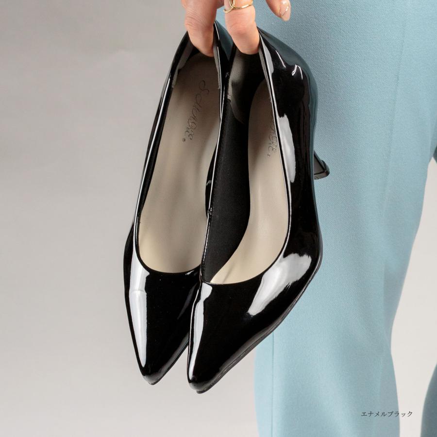 パンプス 歩きやすい 走れる 痛くない 3E 幅広 柔らかい 低反発 美脚 7cmヒール ハイヒール ポインテッドトゥ ブラック ベージュ エナメル スエード レディース | S-MAKE | 18