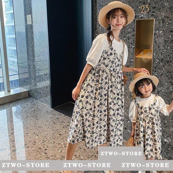 ママ娘さん親子お揃い重ね着風ママとお揃い娘とペアルック親子ペアフローラルワンピース花柄半袖親子服キッズプレゼント女の子レディース子供服 Yvhtce5d7z Injurycareresearch Com