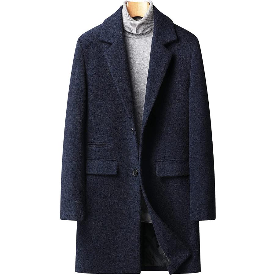 注目ブランドのギフト ロング メンズ コート Fhlhy ジャケット 厚手 冬コート 紳士服 暖かい ビジネス 秋冬 無地 ウール チェスターコート コート アウター