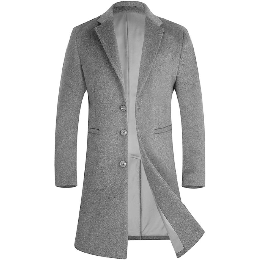 生まれのブランドで トレンチコート ロングコート 冬コート チェスターコート ウール コート メンズ Zhpuat 通勤 L 1701グレー 暖かい 防風 防寒 ビジネス コート アウター Engagedentalmarketing Com
